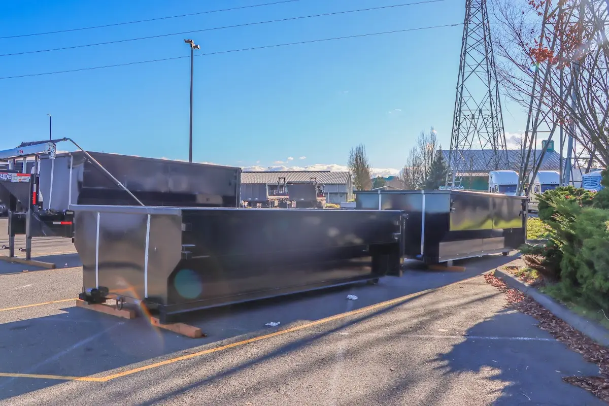 Roll-off dumpster ready for waste disposal at job site for Construction Dumpster Rental in Clawson